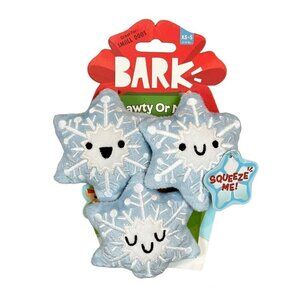 BARK Gnawty or Nice Winter Snowflakes Trio Christmas Dog Toy New Barkbox